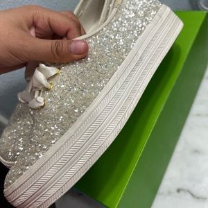 Keds X Kate Spade New York Triple Glitter Sneakers Size 8